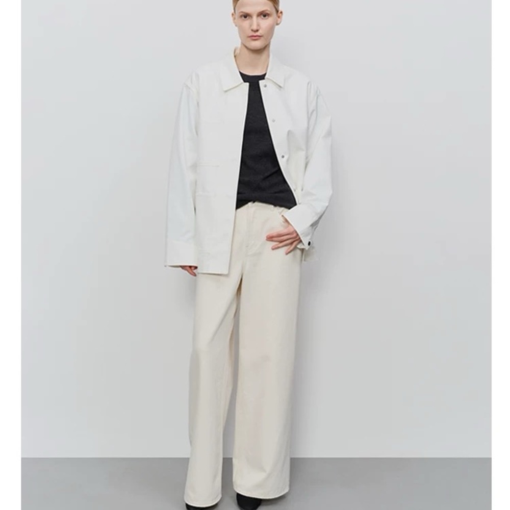 440ME High Rise Wide-Leg White Jeans